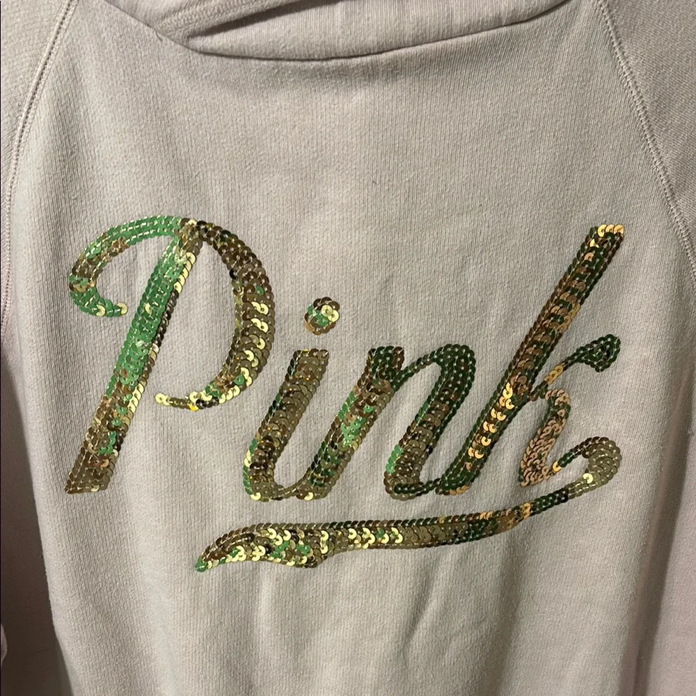Victoria's Secret Pink and Gold Cozy Pullover Hoodie - Picture 2 of 4
